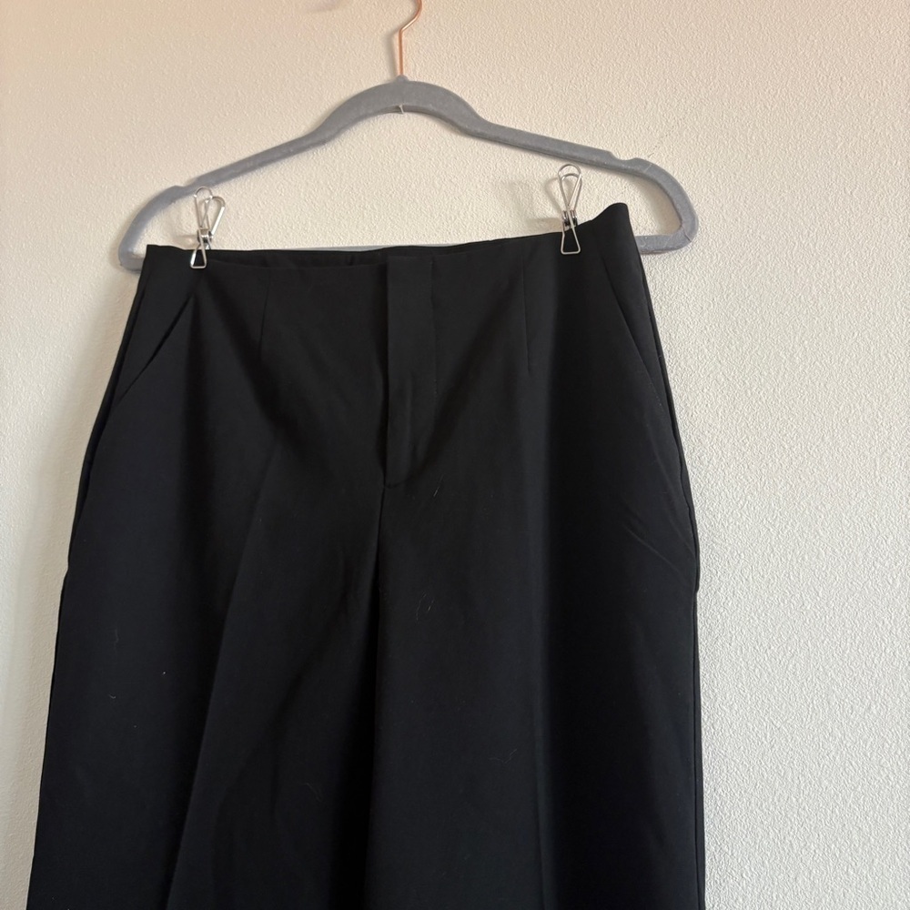 NWT Open Edit High Rise Straight Leg Pleated Black Dress Pants Size Medium